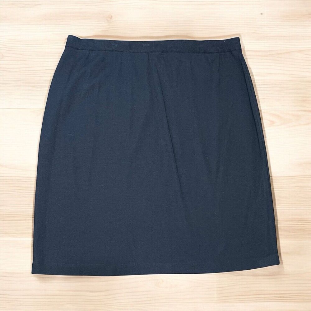 Vintage 80s Black Wool Blend Knit Skirt Size P2X August Max Woman